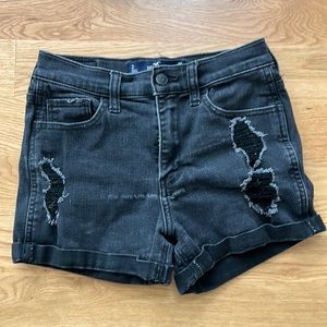 Hollister woman’s shorts size 3.  Black. Intentional rip look.